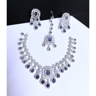 SILVER-plated Earring & Necklace Set premium quality    