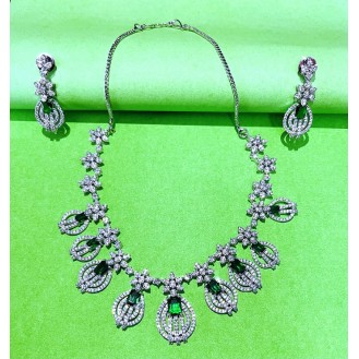 SILVER-plated Earring & Necklace Set premium quality    