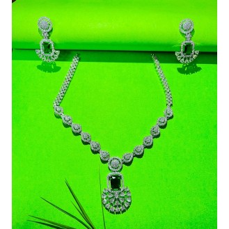 SILVER-plated Earring & Necklace Set premium quality    