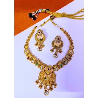 Necklace gold polices 22ct  Earring & Necklace Set