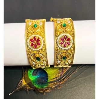 Gold-plated Bangle Set22ct  premium quality sone se kam nahi kho jaye to gam nahi   SIZE 2.4