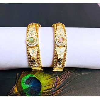   Gold-plated Bangle Set 22ct premium quality sone se kam nahi kho jaye to gam nahi   SIZE2.6