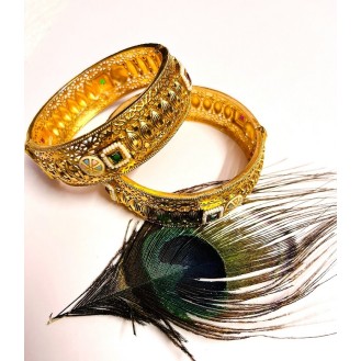  Gold-plated Bangle Set  22ct  premium quality sone se kam nahi kho jaye to gam nahi   SIZE 2.6